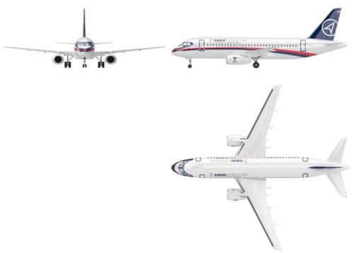 SSJ100 Three views drawing (5476115362)